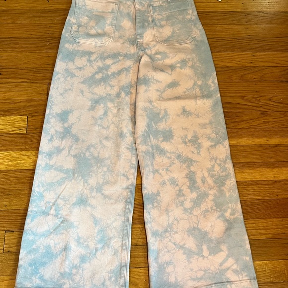 Anthropologie Maeve Tie Dye Wide Leg High Waist Cropped Pants NWT - Picture 5 of 6